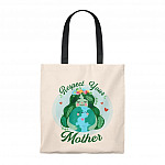 Respect Your Mother Canvas Tote Bag - Shoulder Bag - Earth Day Tote Bag