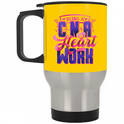 14 oz. Silver Travel Mug