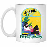Shhhh I'm Self Isolating Ceramic Coffee Mug - Beer Stein - Water Bottle - Color Changing Mug
