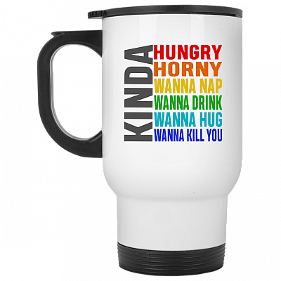 14 oz. White Travel Mug