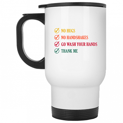 14 oz. White Travel Mug