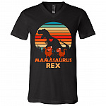 Mamasaurus Rex Vintage Retro T-Shirt - Mama TRex V-Neck Shirt