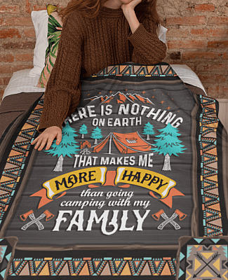 Alternative view of Nothing in Earth That Makes Me More Happy Than Going Camping with My Family Fleece Blanket - Premium Sherpa Blanket