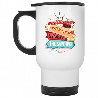 14 oz. White Travel Mug