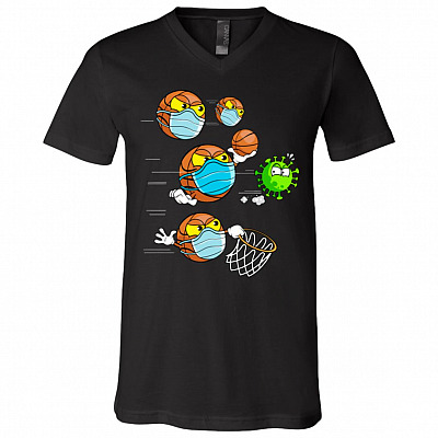 Funny March Sadness Basketball Disappointment T-Shirt V-neck - Basketball Chasing Ball Quarantine 2020 Shirt