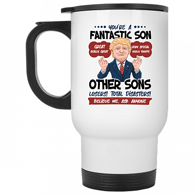 14 oz. White Travel Mug