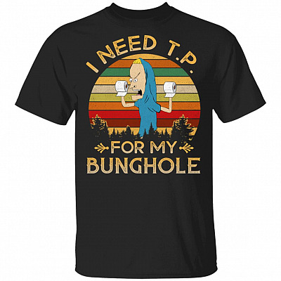 Vintage I Need TP For My Bunghole The Great Cornholio T-Shirt