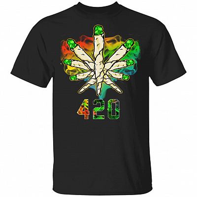420 Cannabis Rolls Hip-pie Funny Weed T-shirt
