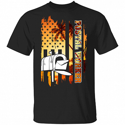 Postal Worker American Flag Mail Carrier Delivery T-Shirt - Postal Worker Gift