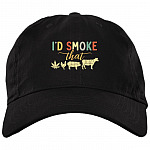 I'd Smoke That BBQ Funny 420 Day Twill Cap - High-Profile Snapback -Trucker Hat