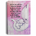 No One Else Will Ever Know The Strength of My Love Elephant Mother Heart Framed Canvas