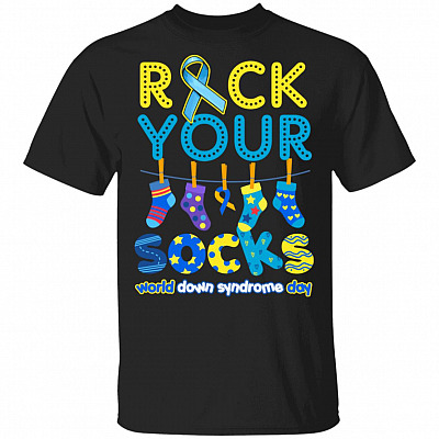 Rock Your Socks World Down Syndrome Day T-Shirt - Youth Shirt For Kids - Down Syndrome Awareness Shirt