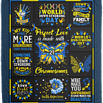 CubeBik Down Syndrome Mom World Down Syndrome Awareness Day Trisomy 21 Fleece Blanket-Premium Sherpa Blanket-Woven Blanket