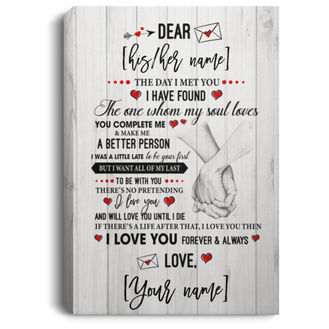 CubeBik The Day I Met You I Have Found The One Whom My Soul Loves Personalized Canvas Prints - Unframed Poster