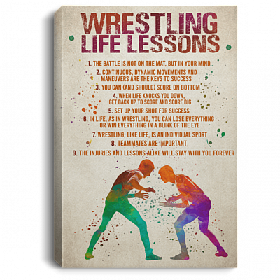 CubeBik Wrestling Life Lessons The Battle Is Not On The Mat But In Your Mind Framed Canvas Prints - Unframed Poster