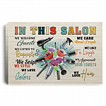 CubeBik In This Salon We Wellcome Guests We Listen To Requests We Love Hair Framed Canvas Prints - Unframed Poster