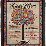 CubeBik Dear Mom I Want You to Know You Mean the World to Me Color Tree Fleece Blanket - Premium Sherpa Blanket