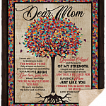 CubeBik Dear Mom I Want You to Know You Mean the World to Me Color Tree Fleece Blanket - Premium Sherpa Blanket