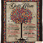 CubeBik Dear Mom I Want You to Know You Mean the World to Me Color Tree Fleece Blanket - Premium Sherpa Blanket