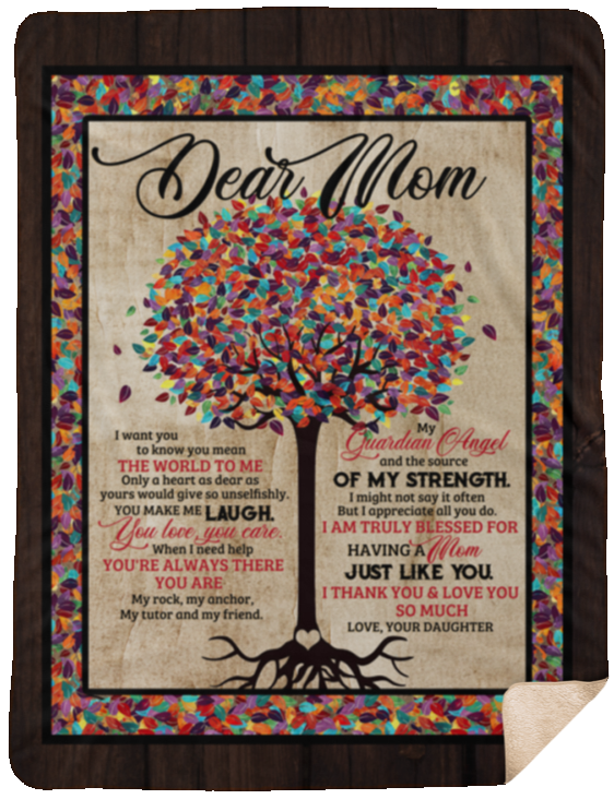 CubeBik Dear Mom I Want You to Know You Mean the World to Me Color Tree Fleece Blanket - Premium Sherpa Blanket