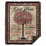 CubeBik Dear Mom I Want You to Know You Mean the World to Me Color Tree Fleece Blanket - Premium Sherpa Blanket
