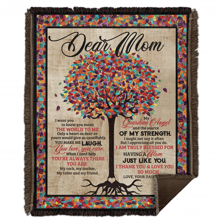 CubeBik Dear Mom I Want You to Know You Mean the World to Me Color Tree Fleece Blanket - Premium Sherpa Blanket