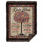 CubeBik Dear Mom I Want You to Know You Mean the World to Me Color Tree Fleece Blanket - Premium Sherpa Blanket