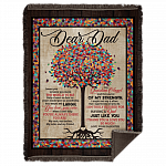 CubeBik Dear Dad I Want You to Know You Mean the World to Me Color Tree Fleece Blanket - Premium Sherpa Blanket