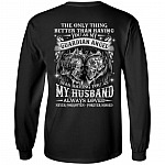 CubeBik The Only Thing Better Than Having You As My Guardian Angel My Husband Print On Back Hoodie - Long Sleeve Shirt