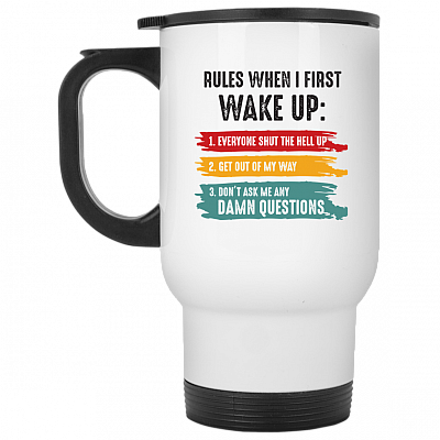 14 oz. White Travel Mug