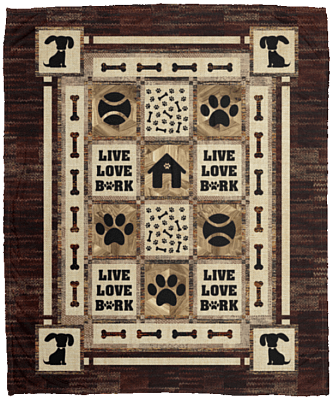 Live Love Bark Dog Lover Fleece Blanket - Premium Sherpa Blanket
