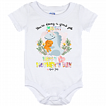 Happy 1st Mother's Day Dinosaur Custom Personalized Baby Onesie - Baby Infant Bodysuit, White, Baby Onesie - 12 Month