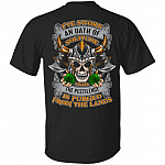 I've Sworn an Oath of Solitude Until the Pestilence Is Purged Distancing Print On Back Plain Front T-shirt, Black, Unisex T-Shirt