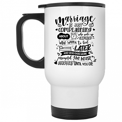 14 oz. White Travel Mug