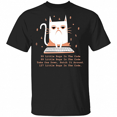 Software Engineer 99 Bugs in The Code Programmer Gift T-Shirt, Black, Unisex T-Shirt