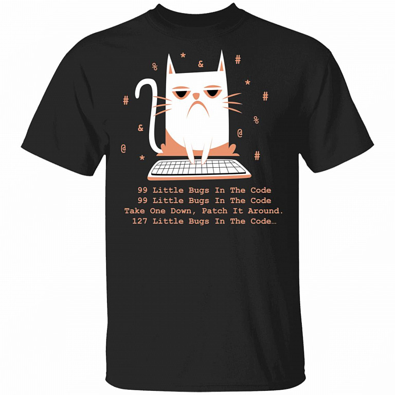 Software Engineer 99 Bugs in The Code Programmer Gift T-Shirt, Black, Unisex T-Shirt