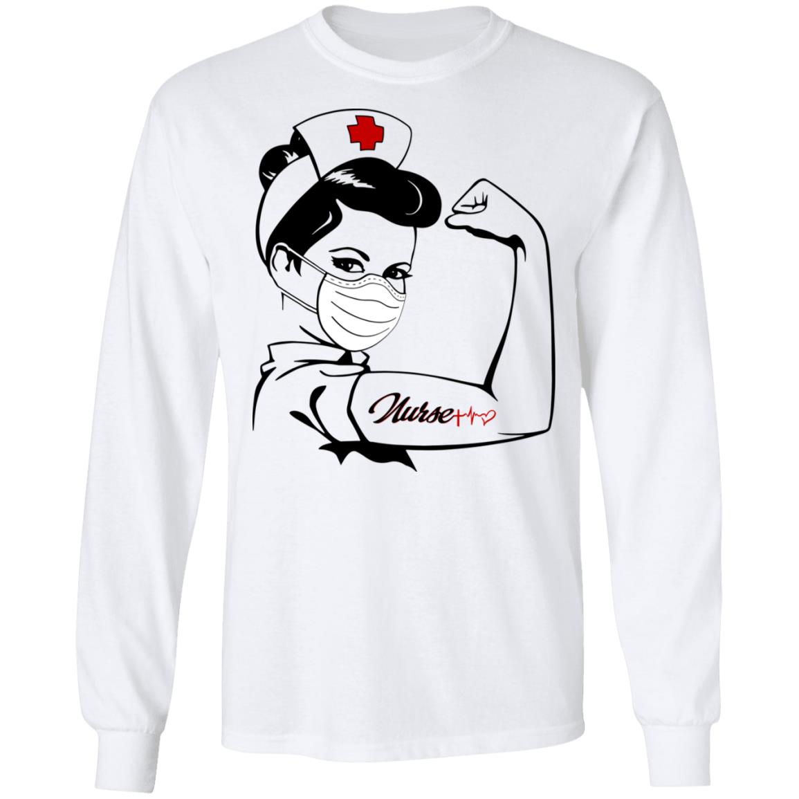 We Can Do It Nurse Who Survived 2020 Hoodie - Sweatshirt - Long Sleeve Shirt, White, Long Sleeve