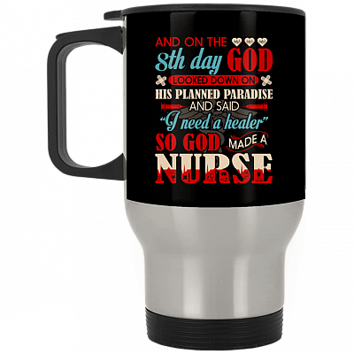 14 oz. Silver Travel Mug