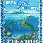 Just A Girl Who Loves Beaches And Turtles Fleece Blanket - Premium Sherpa Blanket - Woven Blanket, Columbia Blue, Cozy Plush Fleece Blanket - 50x60