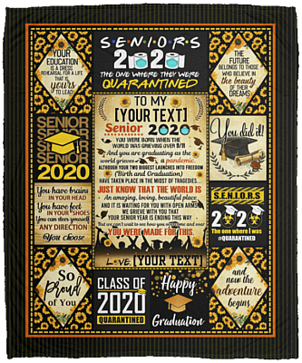 Personalized Senior 2020 You Were Born When The World Was Grieving Over 9/11 Fleece – Premium Sherpa Blanket, Black, Cozy Plush Fleece Blanket - 50x60