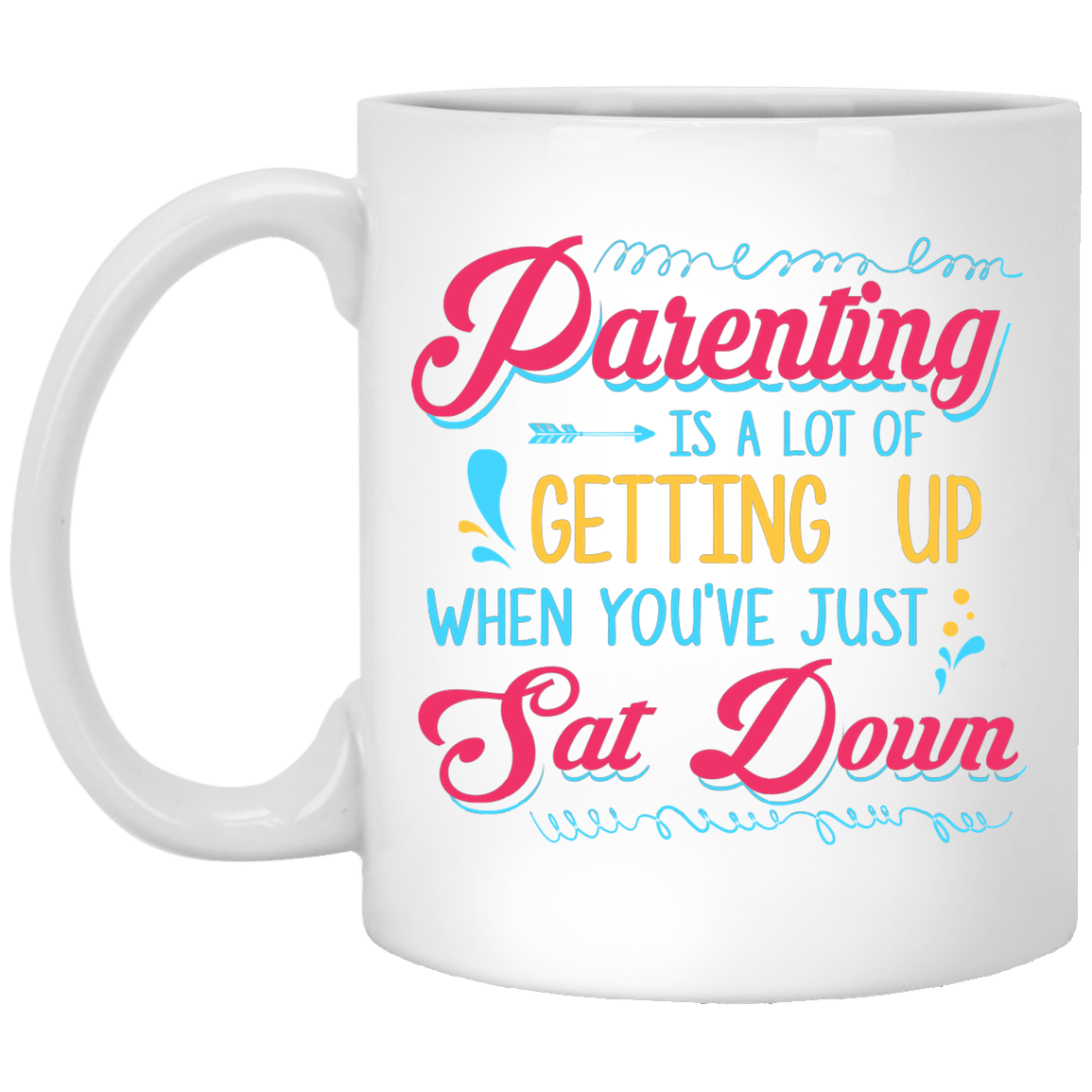 Parenting Is A Lot Of Getting Up Ceramic Coffee Mug - Funny Father's Day Gift Color Changing Mug, White, 11 oz. White Mug Parenting Is A Lot Of Getting Up Ceramic Coffee Mug - Funny Father's Day Gift Color Changing Mug, White, 11 oz. White Mug