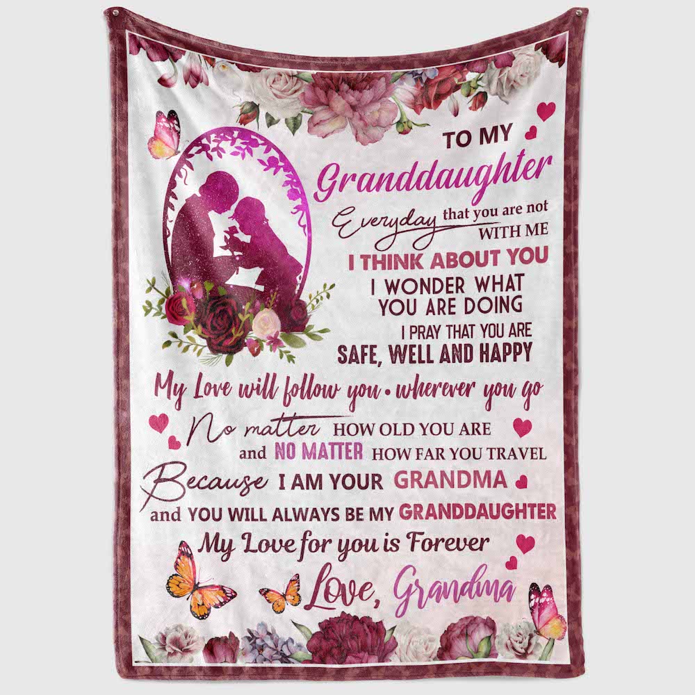 9VT. To My Granddaughter Think About You blanket mockup