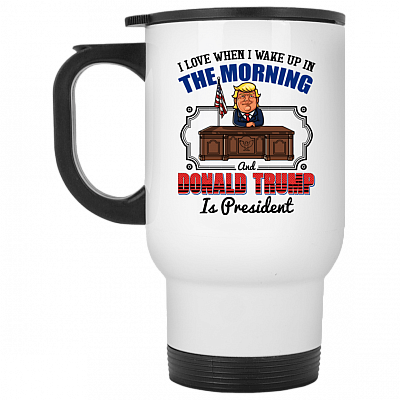 14 oz. White Travel Mug