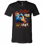 Nurse Hair Don't Care Nurse Strong T-Shirt V-neck - I Can't Stay At Home I'm A Strong Nurse Warrior Shirt
