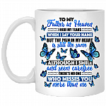 I Hide My Tears When I Say Your Name Ceramic Coffee Mug - Father's Day Gift Color Changing Mug, White, 11 oz. White Mug