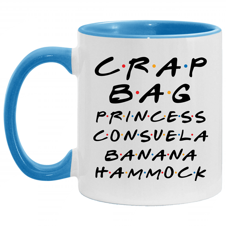 Crag Bag Princess Consuela Banana Hammock Friend Funny Accent Mug, White/Light Blue, 11 oz. Accent Mug