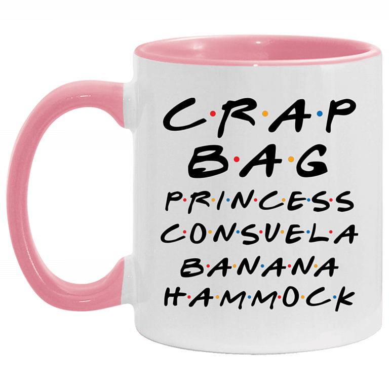 Crag Bag Princess Consuela Banana Hammock Friend Funny Accent Mug, White/Pink, 11 oz. Accent Mug