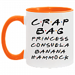 Crag Bag Princess Consuela Banana Hammock Friend Funny Accent Mug, White/Orange, 11 oz. Accent Mug