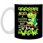 Grandasaurus Like A Normal Grandad But More Awesome Ceramic Coffee Mug - Father's Day Grandfather Gift Mug, Black, 11 oz. White Mug