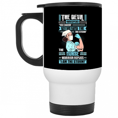 14 oz. White Travel Mug